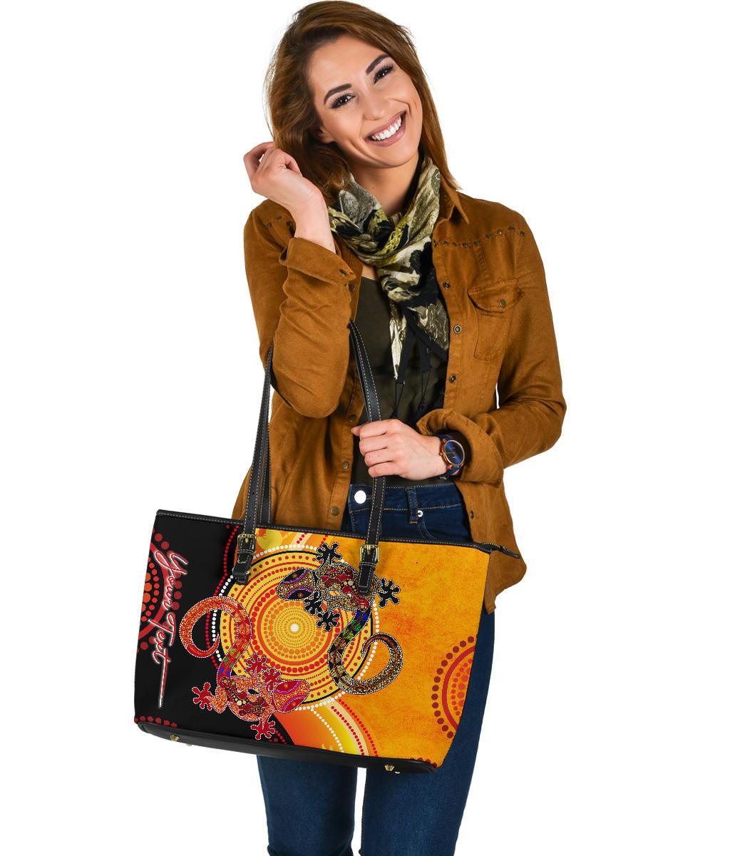 aboriginal-personalised-leather-tote-bag-couple-aboriginal-lizards
