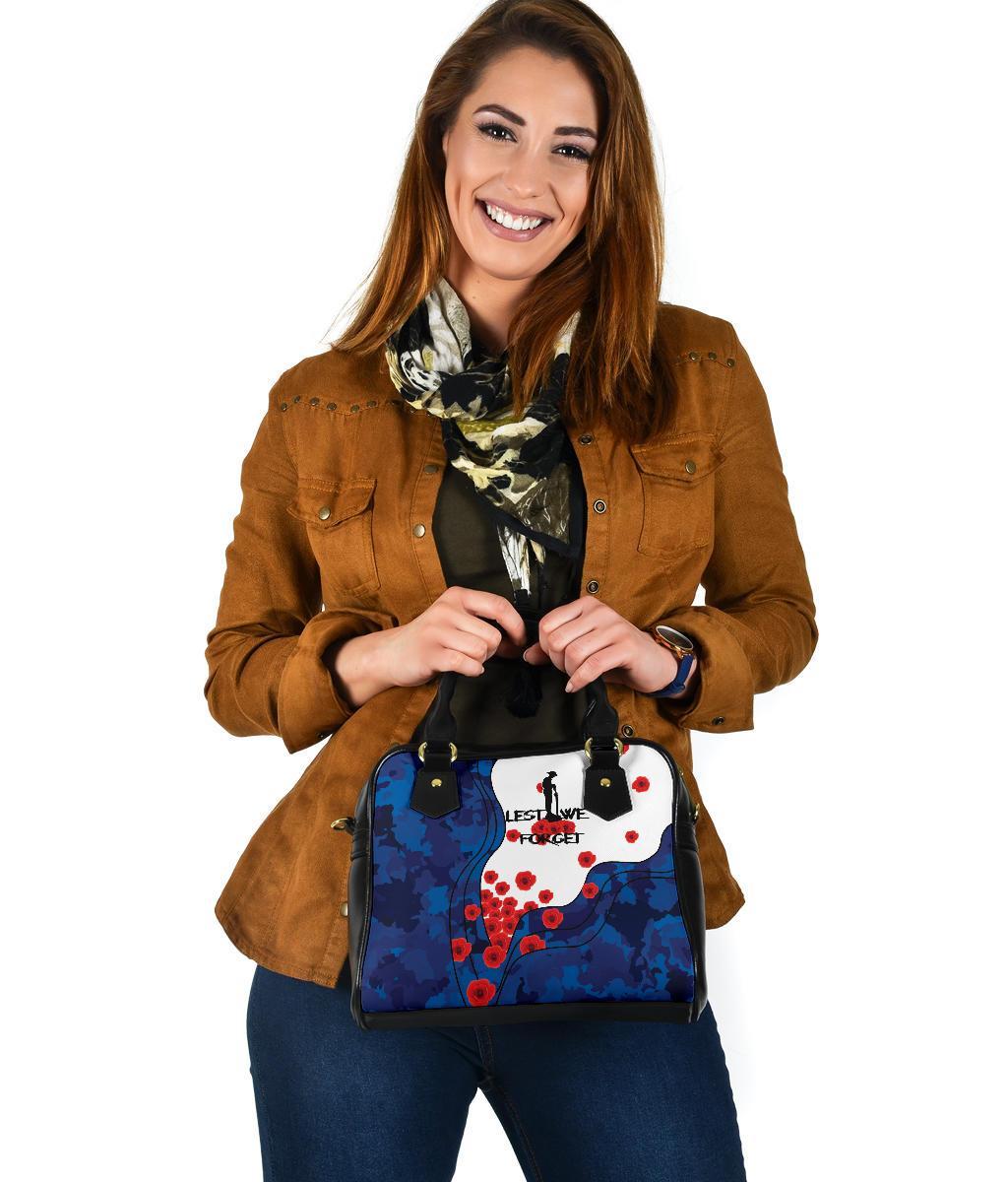 ANZAC Lest We Forget Shoulder Handbag - Australian Flag Blue - - Vibe Hoodie Shop