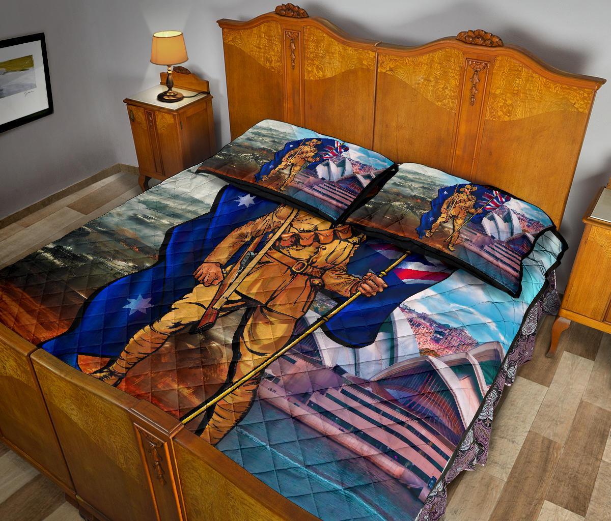 ANZAC Quilt Bed Set - Australian Soldier - Vibe Hoodie Shop