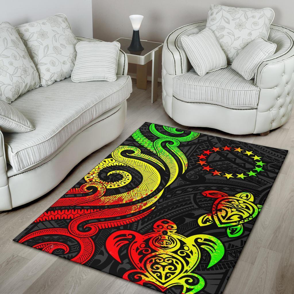 Cook Islands Area Rug - Reggae Tentacle Turtle - Vibe Hoodie Shop