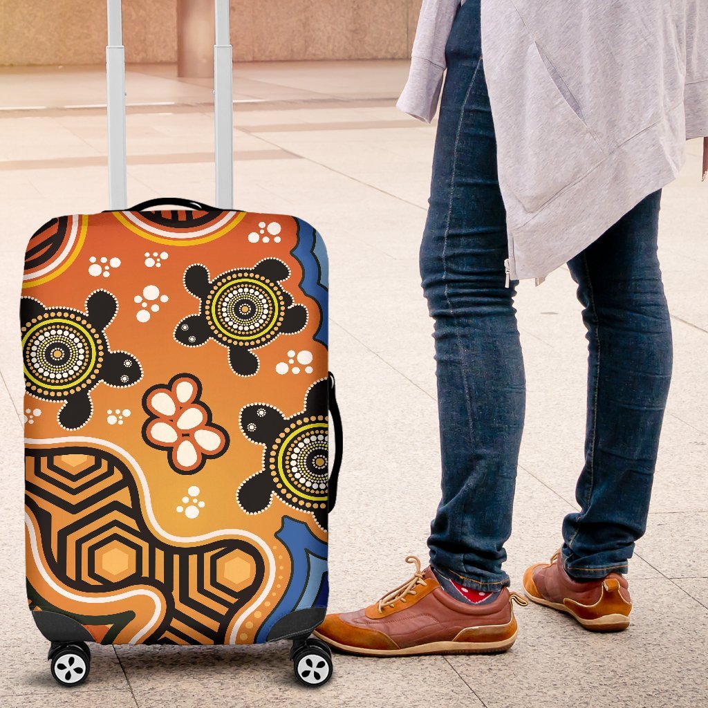 Aboriginal Luggage Covers - Indigenous Art Patterns Ver04 - Vibe Hoodie Shop