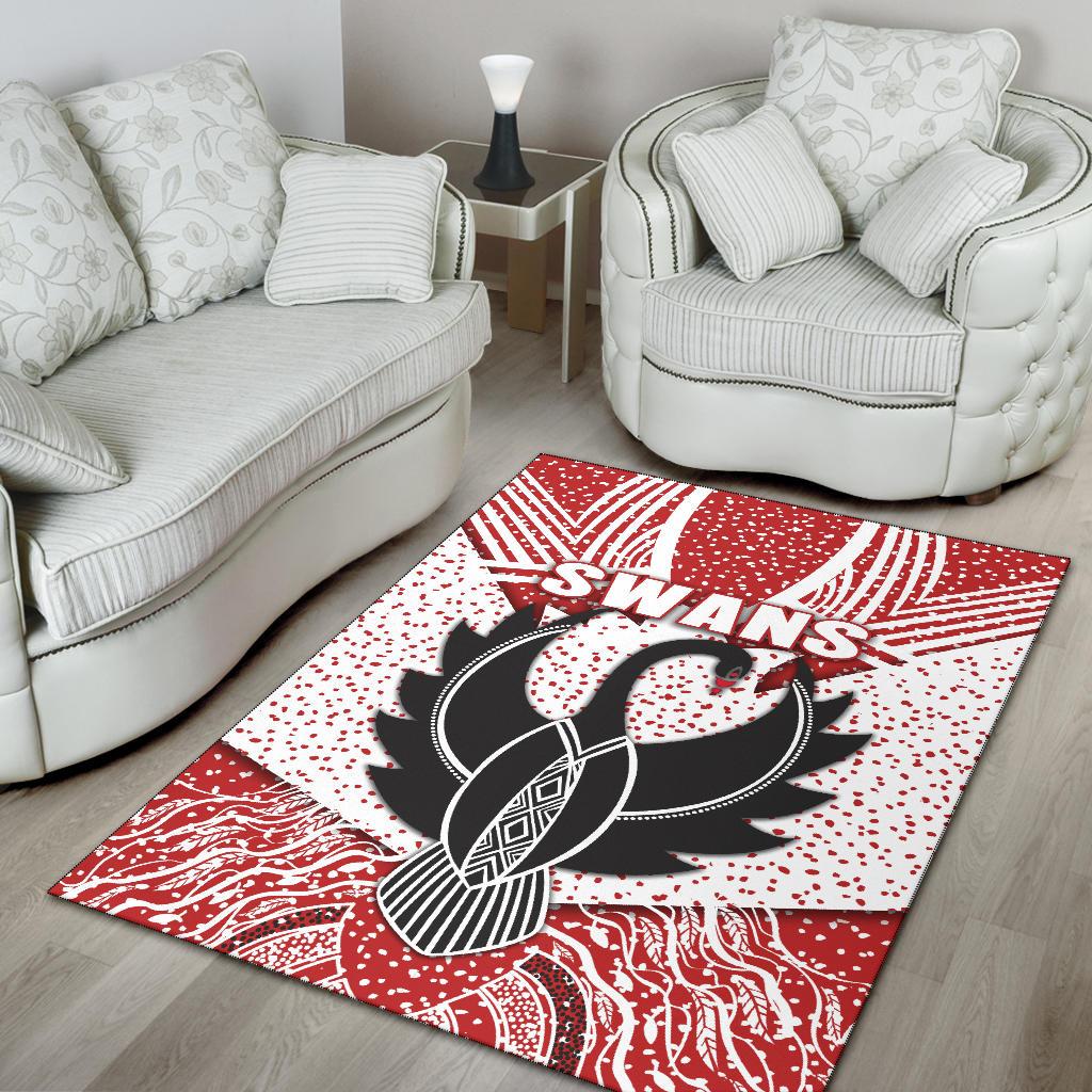 Sydney Area Rug Indigenous Swans - Vibe Hoodie Shop