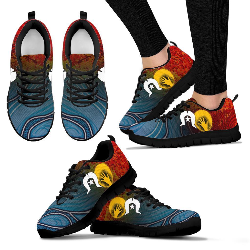 Aboriginal Sneakers - Aboriginal and Torres Strait Islanders Flag - Vibe Hoodie Shop