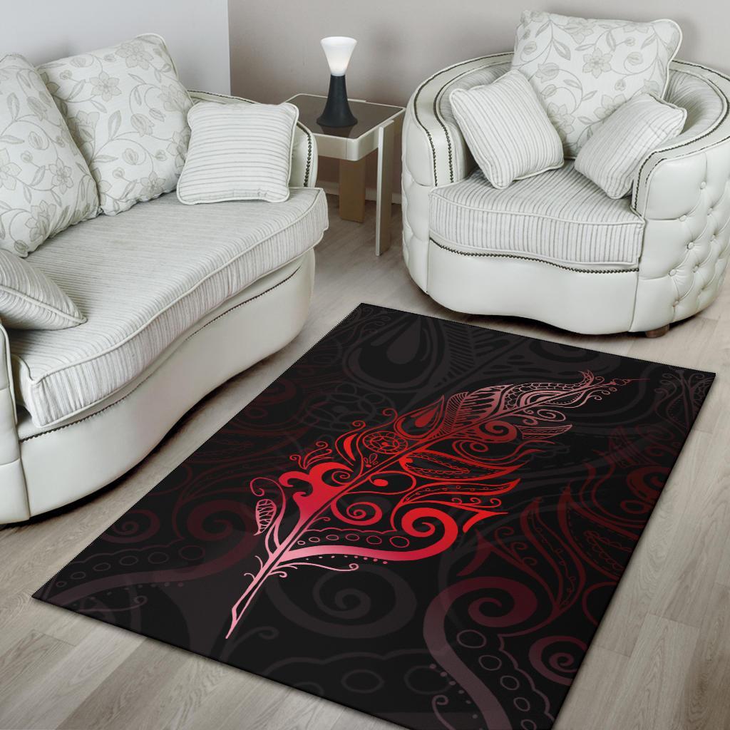 Light Silver Fern Area Rug, Red - Vibe Hoodie Shop