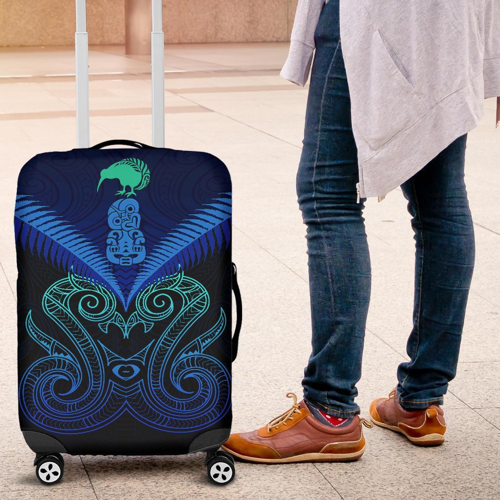 Maori Manaia New Zealand Luggage Covers Blue - Vibe Hoodie Shop