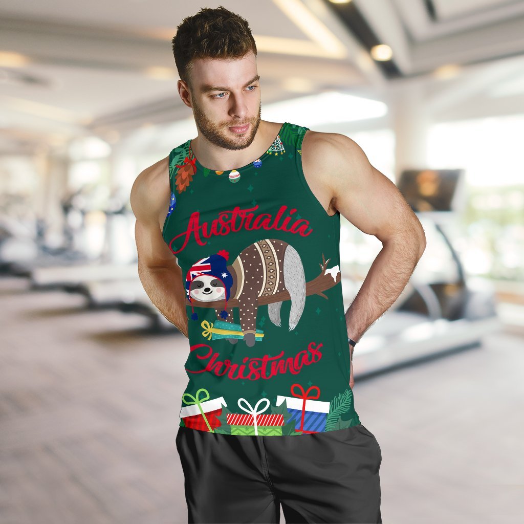 Australia Christmas Men's Tank Top Green - Merry Christmas - Vibe Hoodie Shop