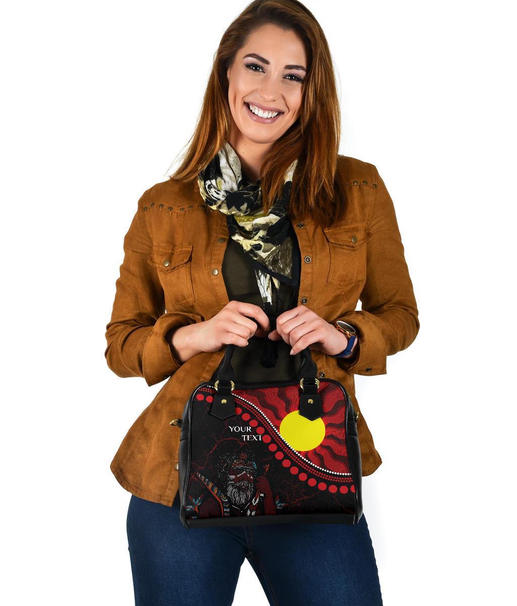 Custom Aboriginal Shoulder Handbag - Indigenous People And Sun - Vibe Hoodie Shop
