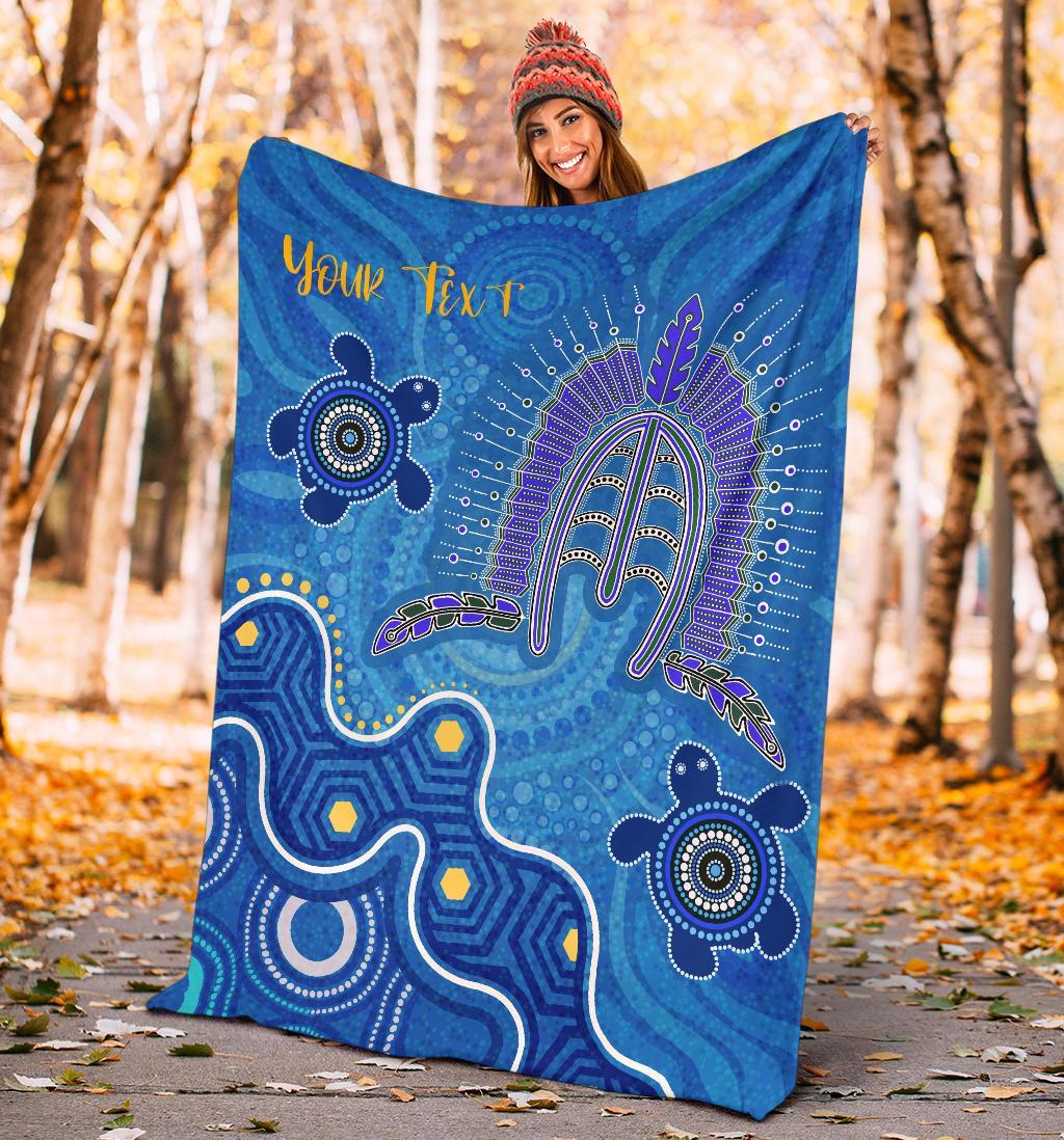 Torres Strait Personalised Premium Blanket - Dhari And Turtle - Vibe Hoodie Shop