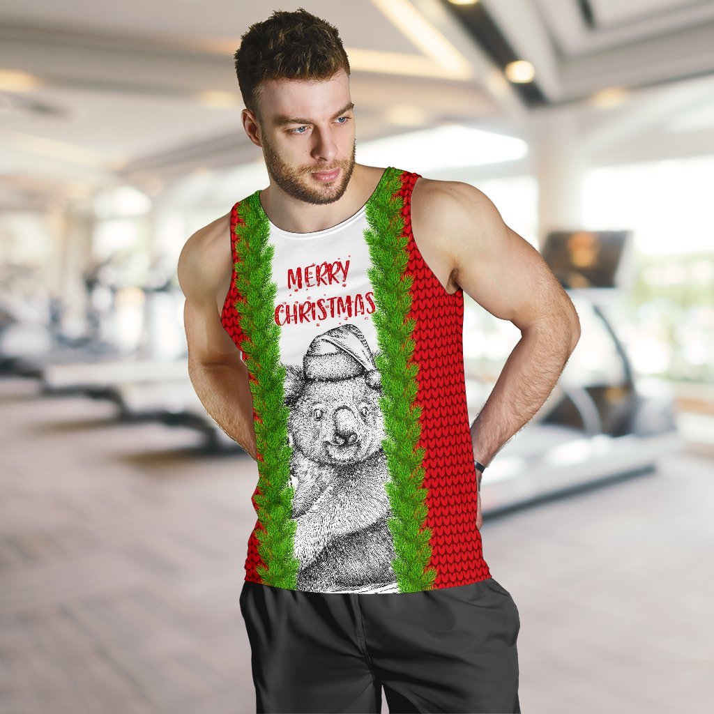 Christmas Australia Men's Tank Top - Merry Christmas Koala - Vibe Hoodie Shop