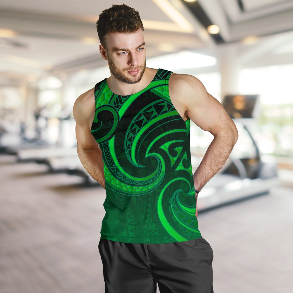 New Zealand Maori Mangopare Men Tank Top Polynesian - Green - Vibe Hoodie Shop