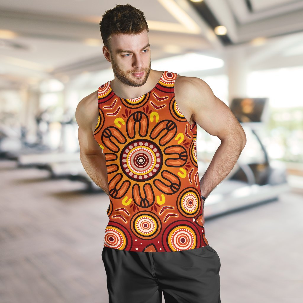 Aboriginal Men's Tank Top - Circle Flowers Patterns VER01 - Vibe Hoodie Shop