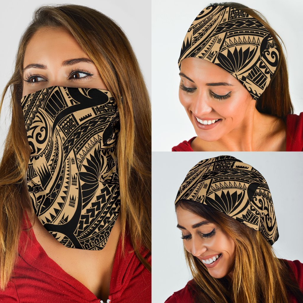 New Zealand Maori Polynesian Tattoo Bandana - Gold - Vibe Hoodie Shop