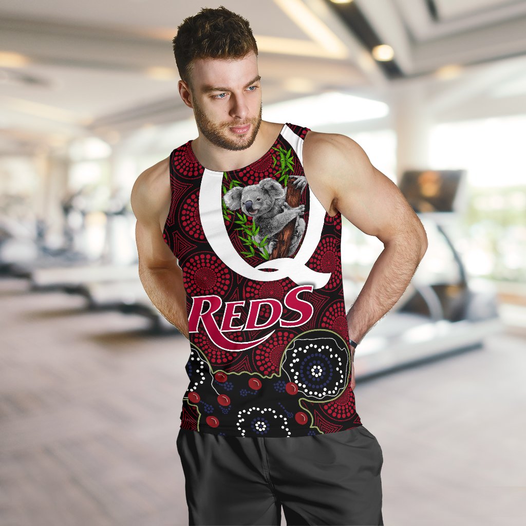 Queensland Men's Tank Top Reds Rugby - Koala - Vibe Hoodie Shop