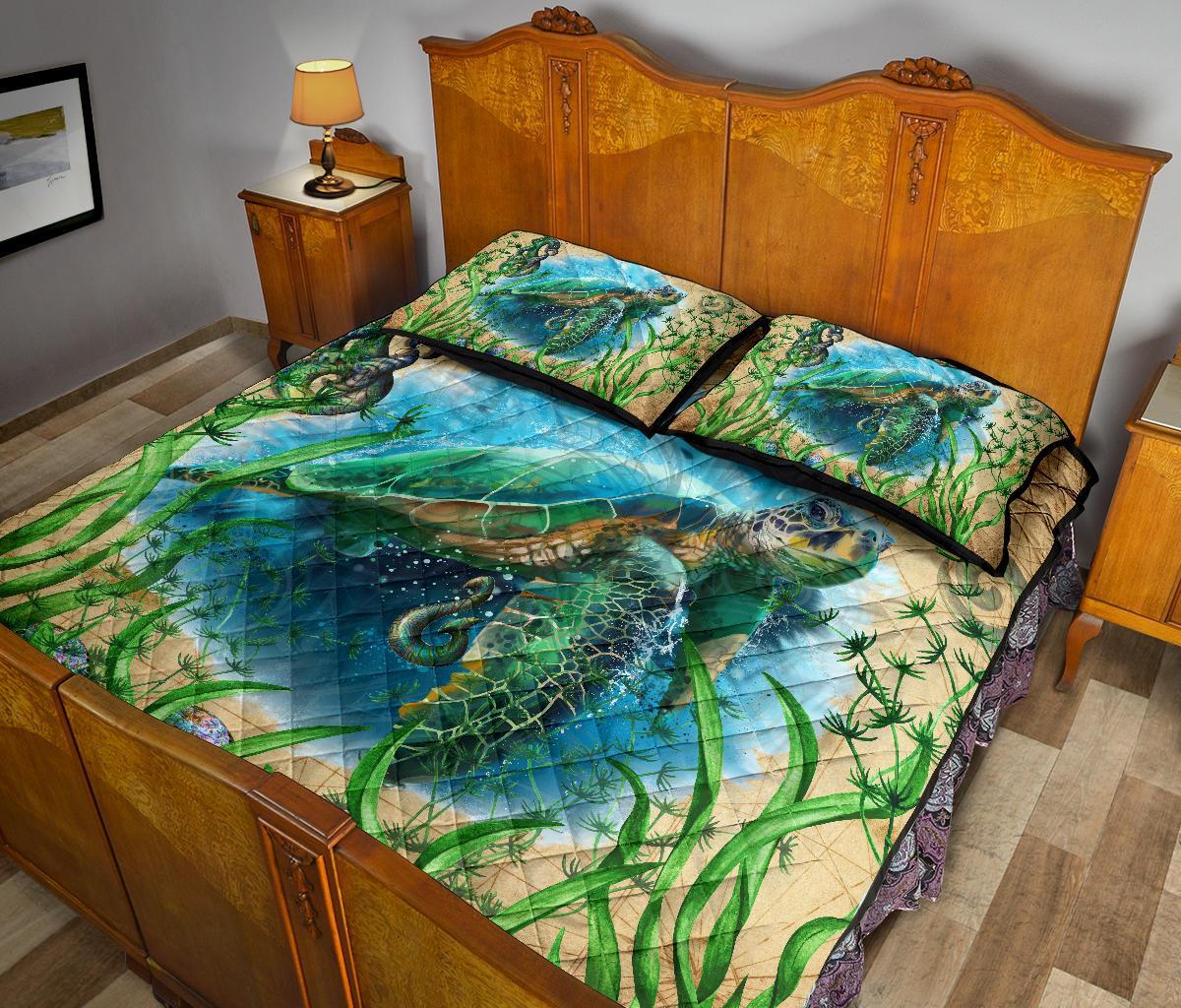 New Zealand Quilt Bed Set Turtle Manaia Maori Vintage - Vibe Hoodie Shop