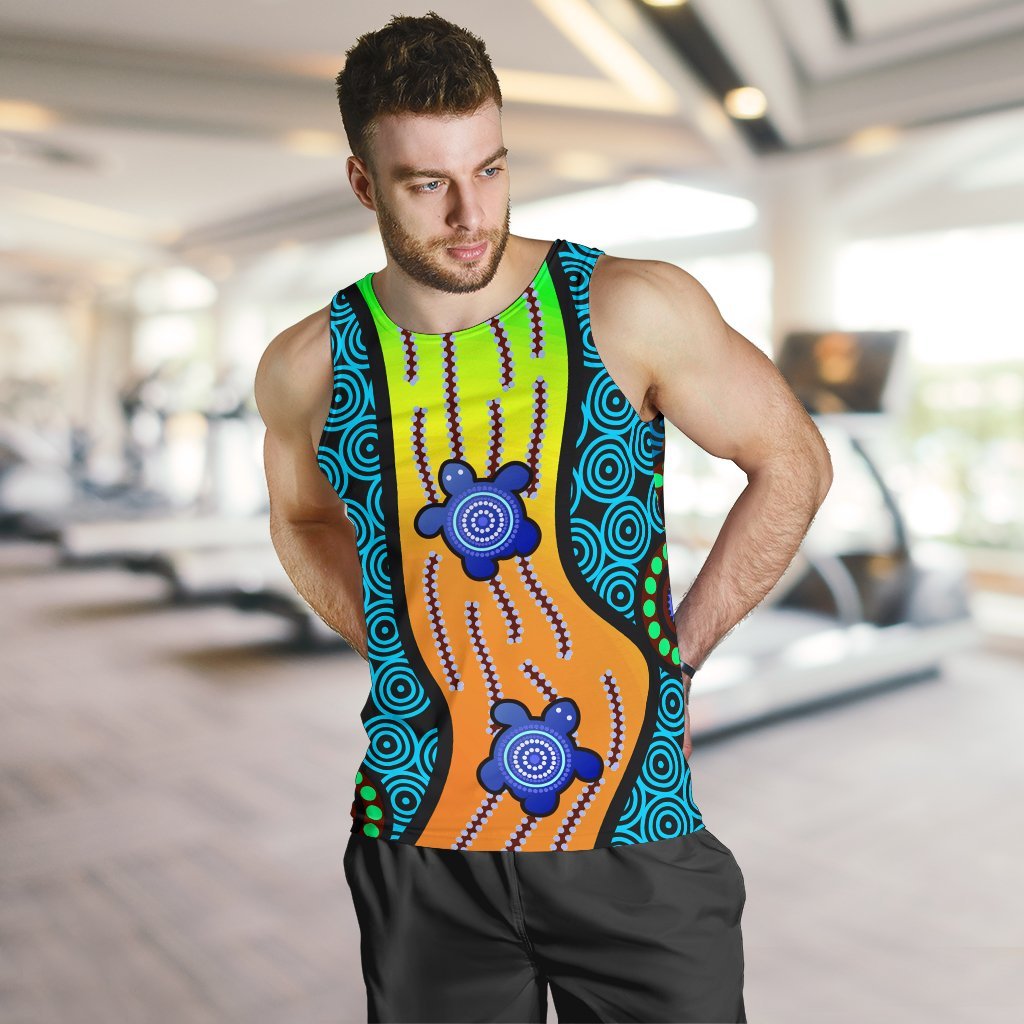 Men's Tank Top - Aboriginal Turtle - Vibe Hoodie Shop