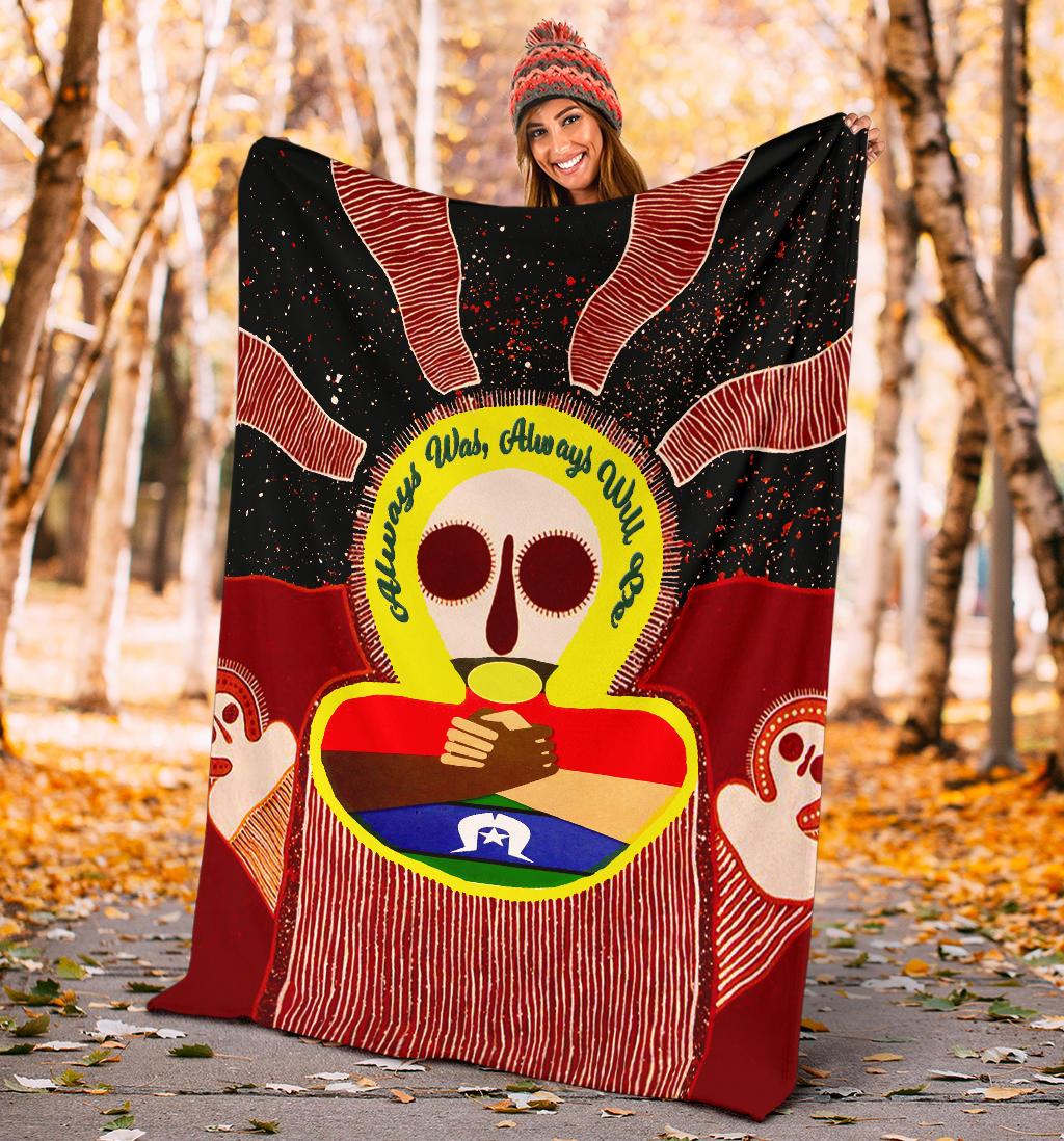 Aboriginal and Torres Strait Islanders Premium Blanket - NAIDOC Style - Vibe Hoodie Shop