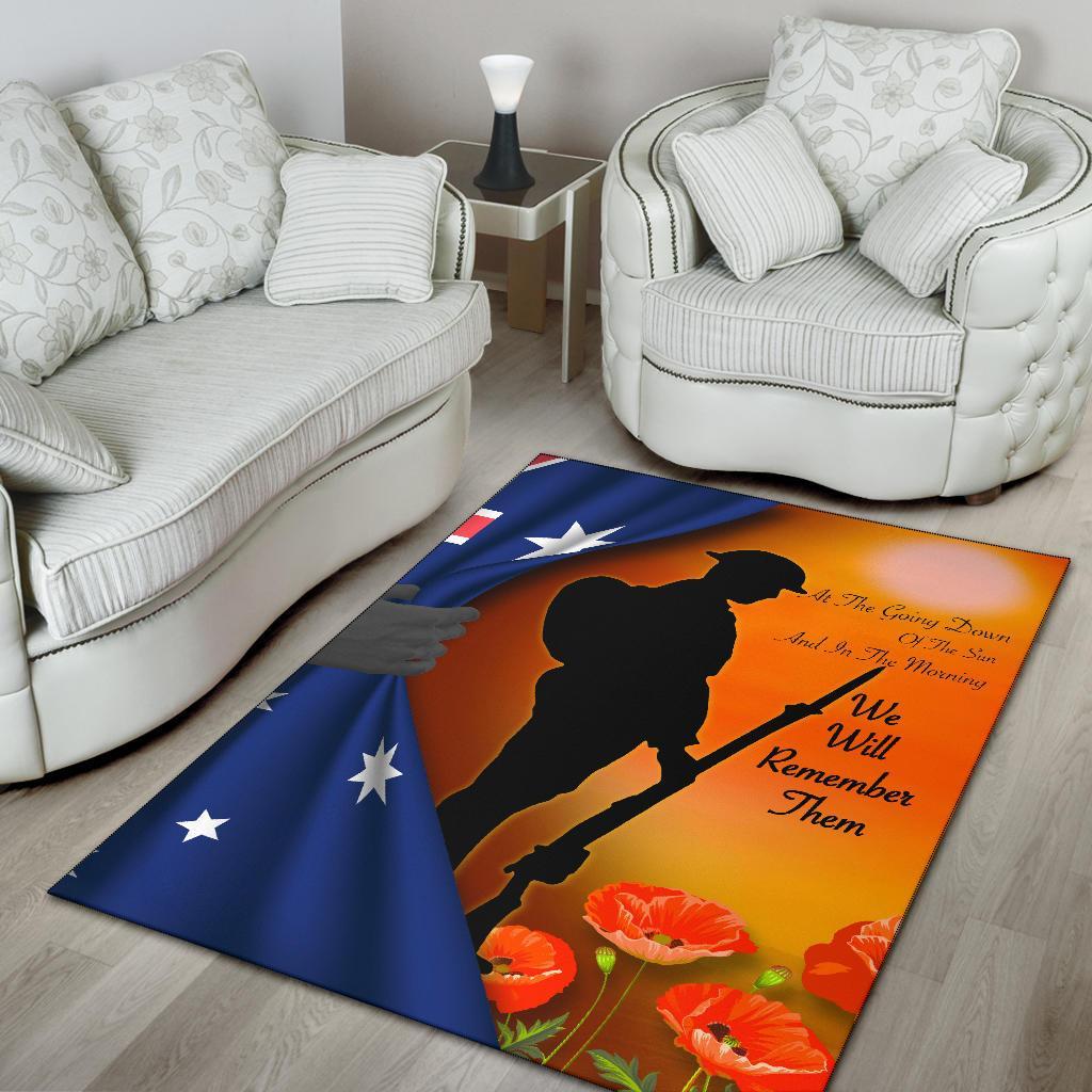 ANZAC Area Rug - We Will Remember Them Ver02 - Vibe Hoodie Shop