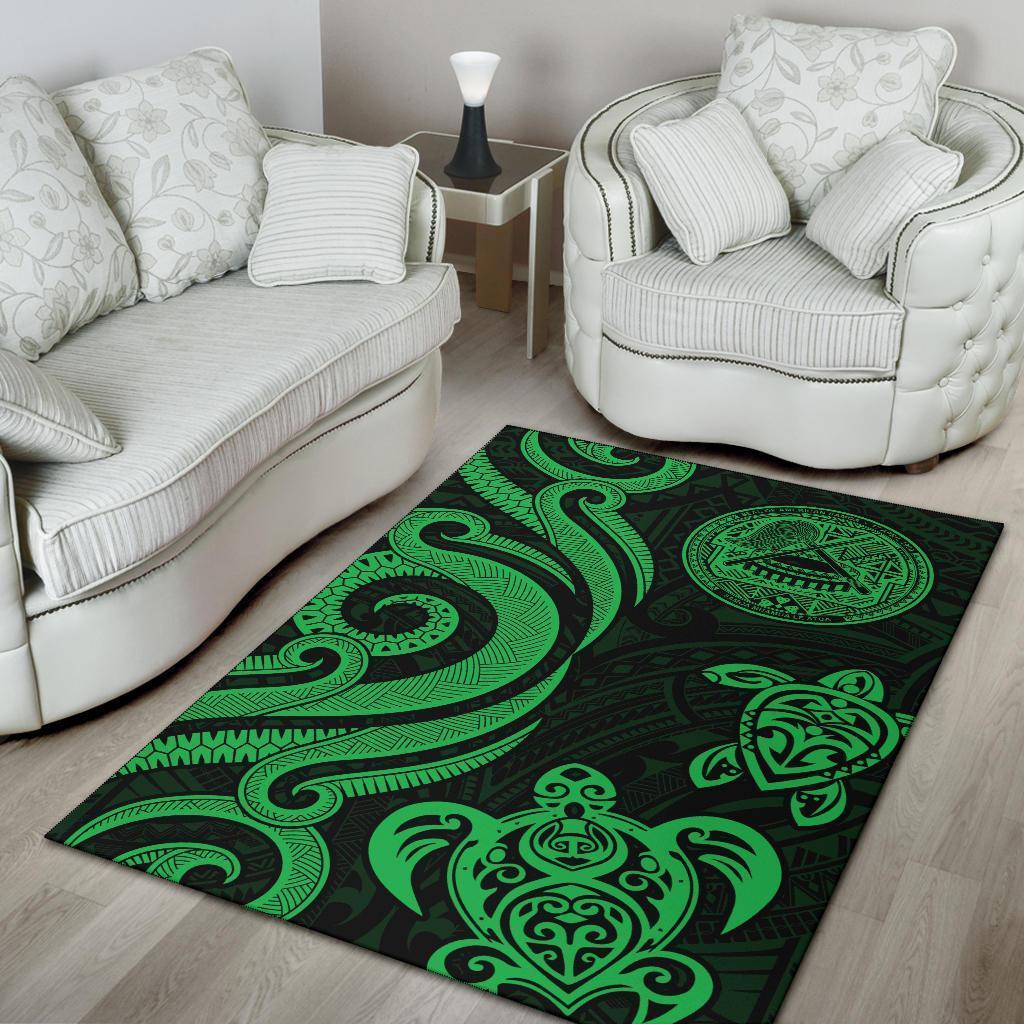 American Samoa Area Rug - Green Tentacle Turtle - Vibe Hoodie Shop