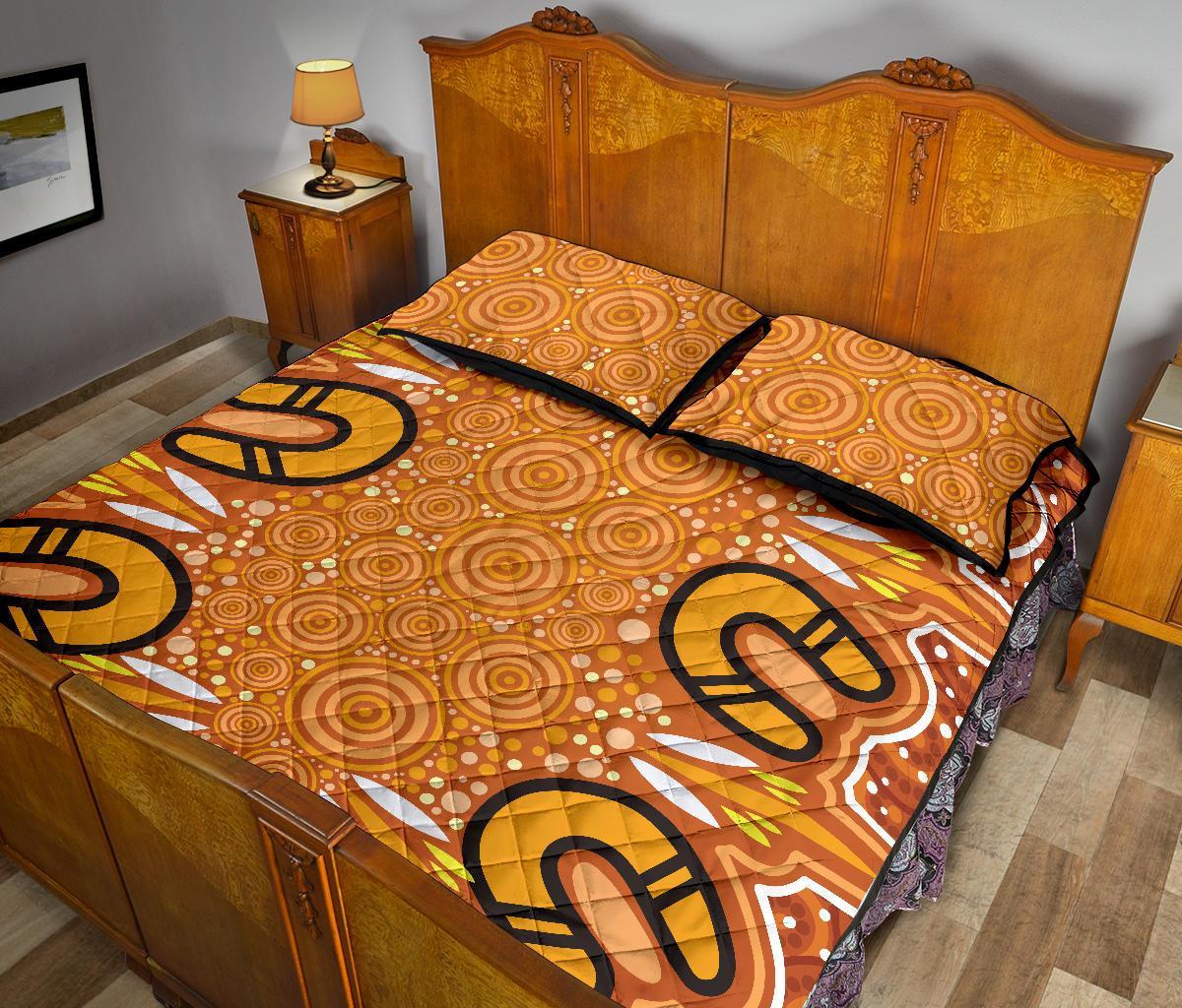 Aboriginal Quilt Bed Set - Indigenous Art Patterns Ver03 - Vibe Hoodie Shop