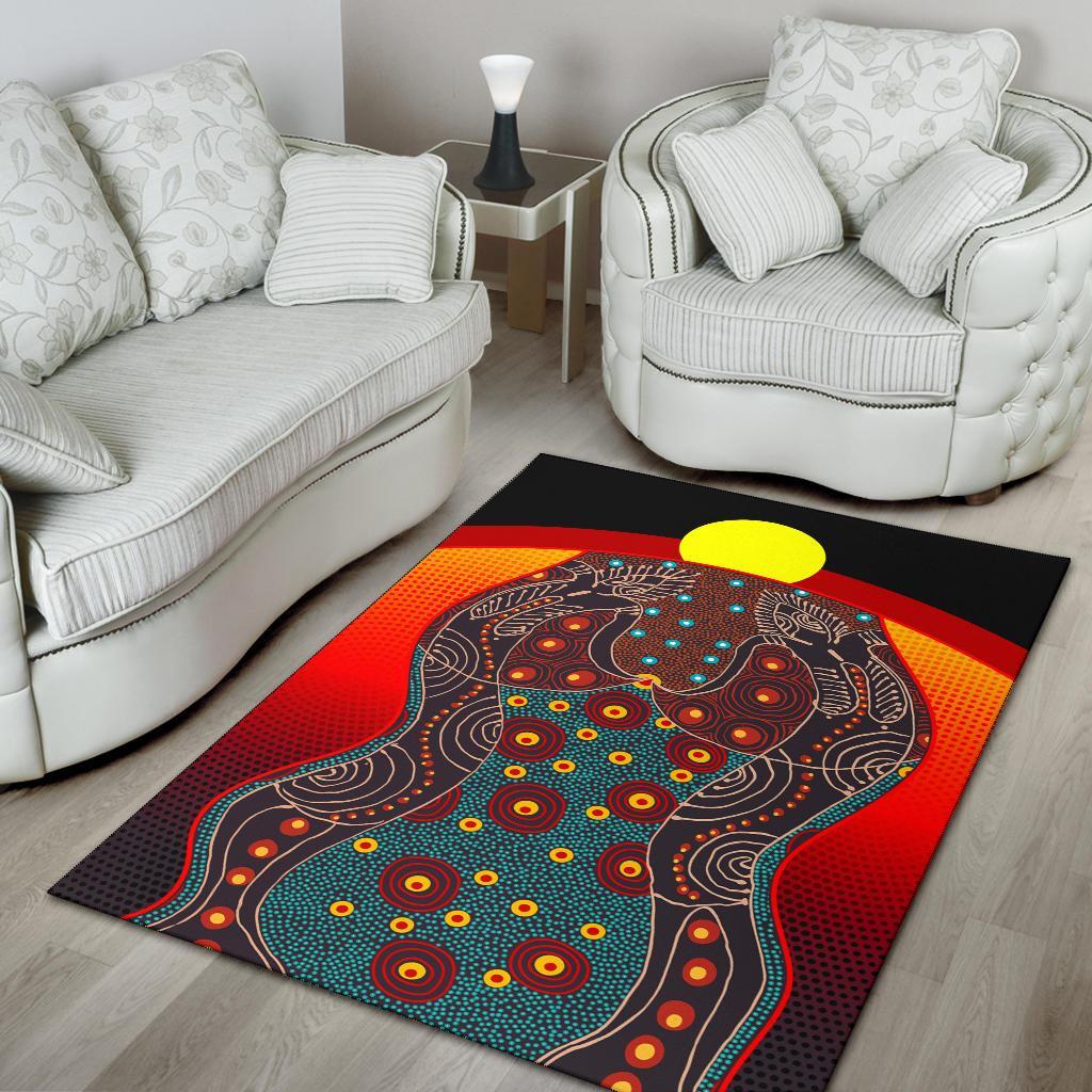 Area Rug - Aboriginal Sublimation Dot Pattern Style (Red) - Vibe Hoodie Shop