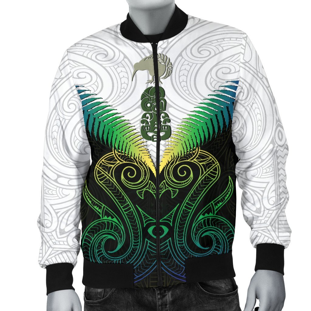 Maori Manaia New Zealand Men Bomber Jacket Rasta - Vibe Hoodie Shop