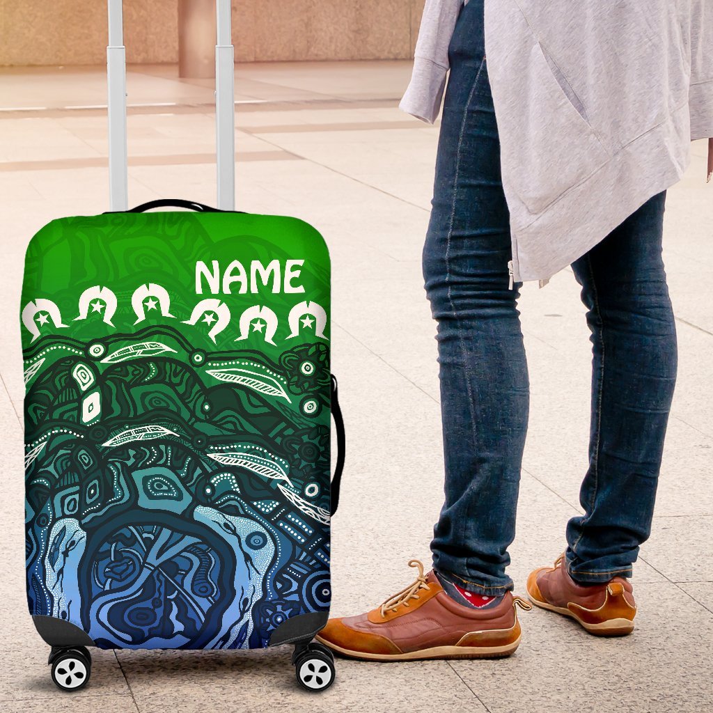 Custom Torres Strait Islands Luggage Cover - Blue - Vibe Hoodie Shop