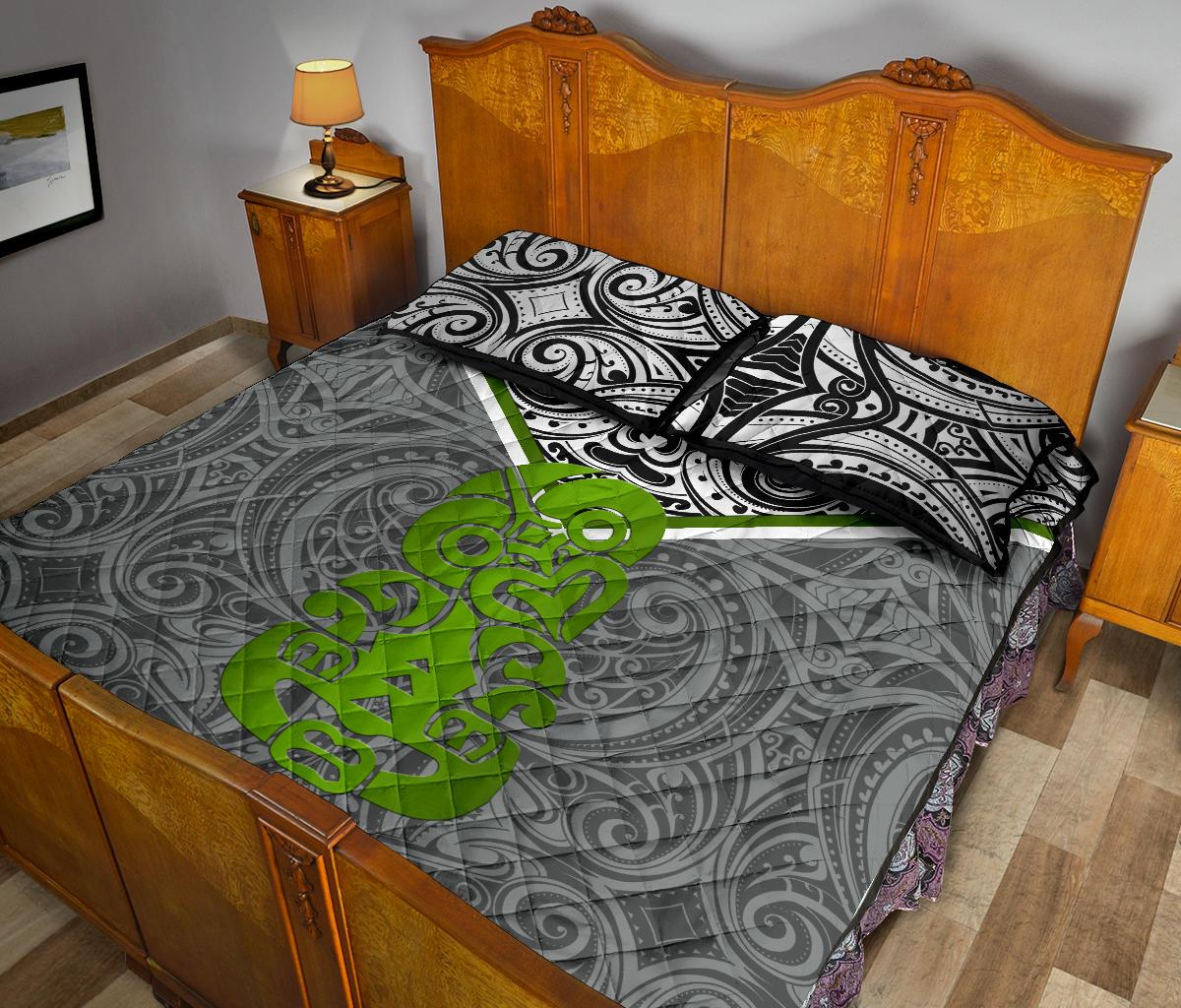 New Zealand Maori Rugby Quilt Bed Set Pride Version - Gray - Vibe Hoodie Shop
