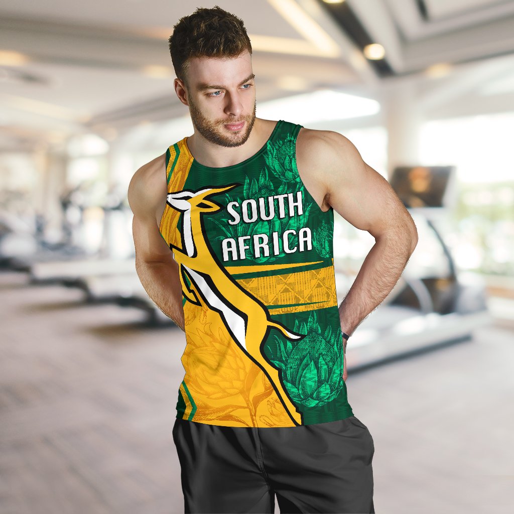 South Africa Men Tank Top Springboks Rugby Be Fancy - Vibe Hoodie Shop