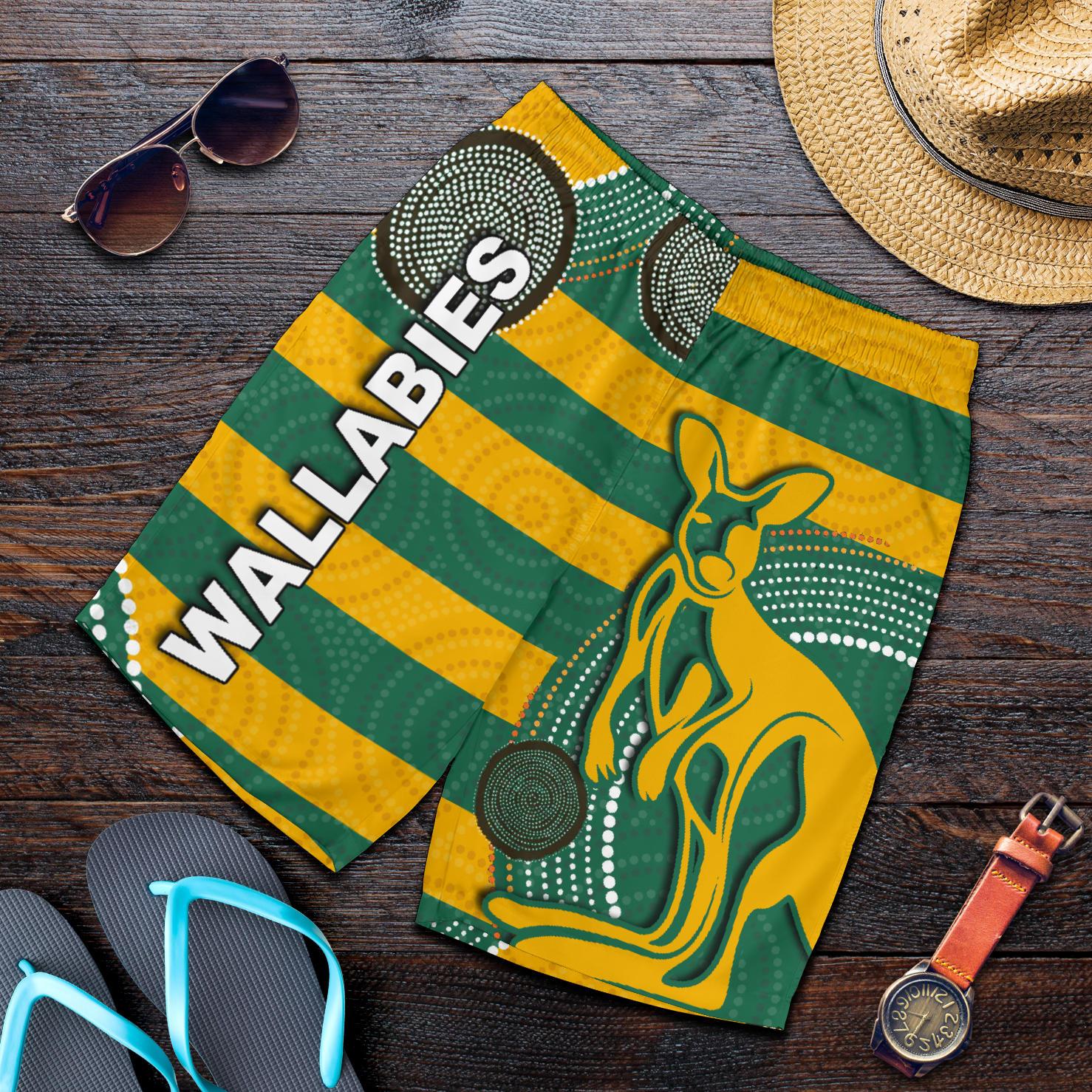 Wallabies All Over Print Men's Shorts Aboriginal - Vibe Hoodie Shop