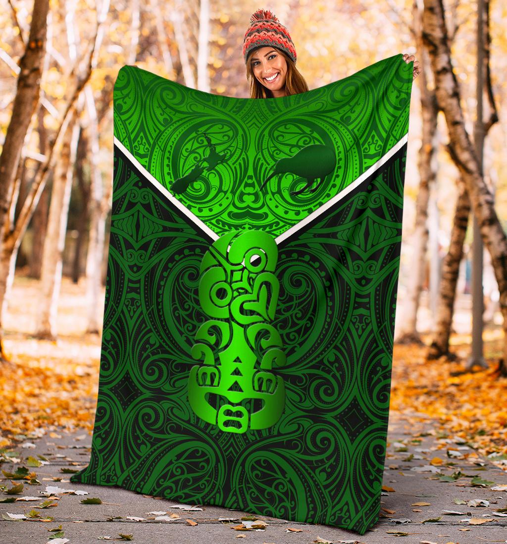 New Zealand Maori Rugby Premium Blanket Pride Version - Green - Vibe Hoodie Shop