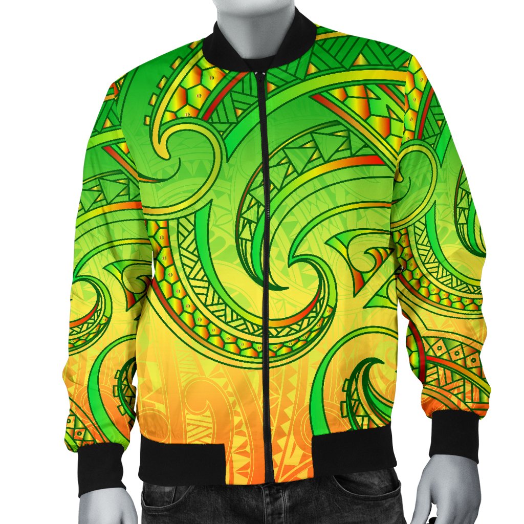 New Zealand Maori Mangopare Men Bomber Jacket Polynesian - Rasta - Vibe Hoodie Shop