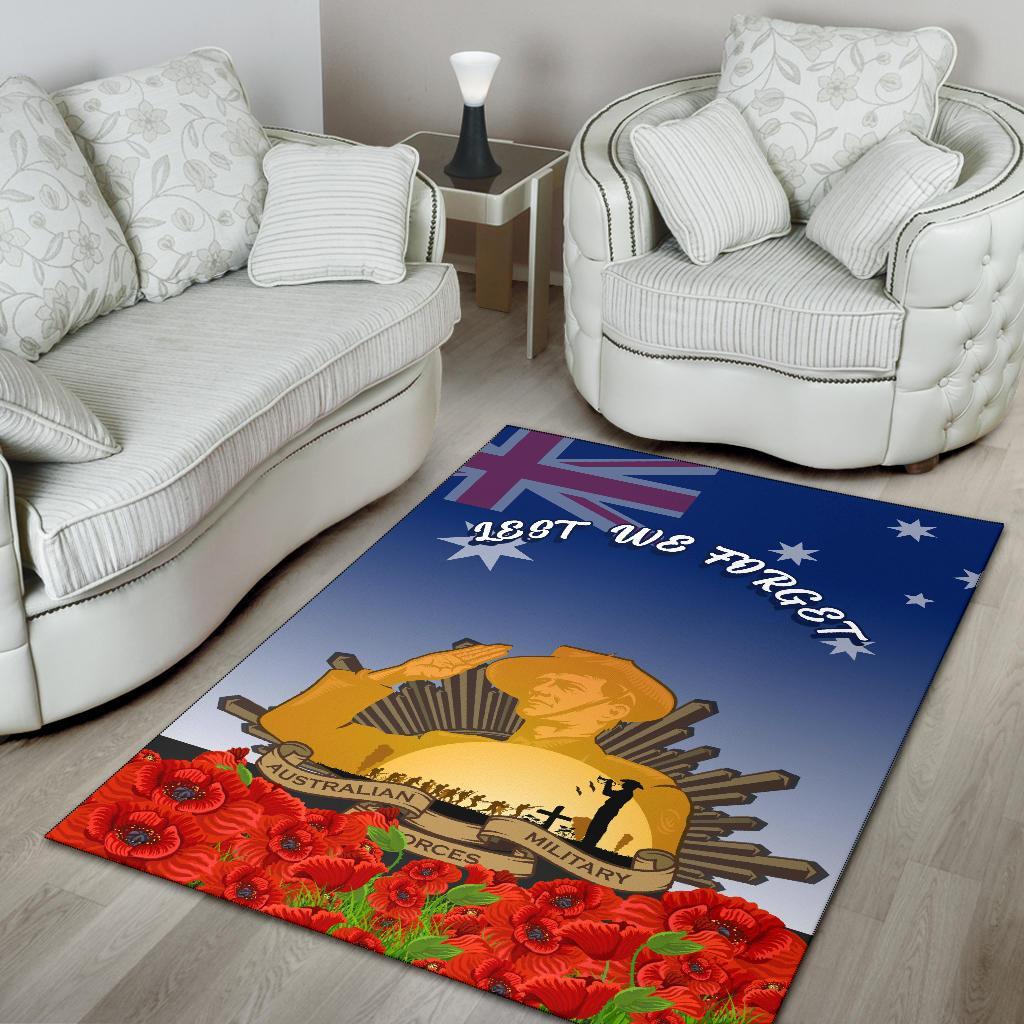 Area Rug - Australia ANZAC Day 2020 And Soldiers - Vibe Hoodie Shop