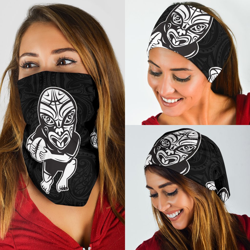 New Zealand Neck Geiter Rugby with Haka Face - Vibe Hoodie Shop