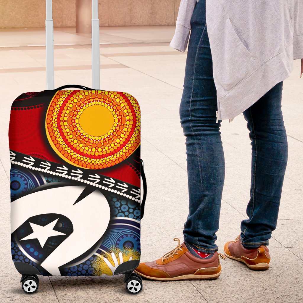 Luggage Cover - Australian NAIDOC Aboriginal and Torres Strait Islands Flags - Vibe Hoodie Shop