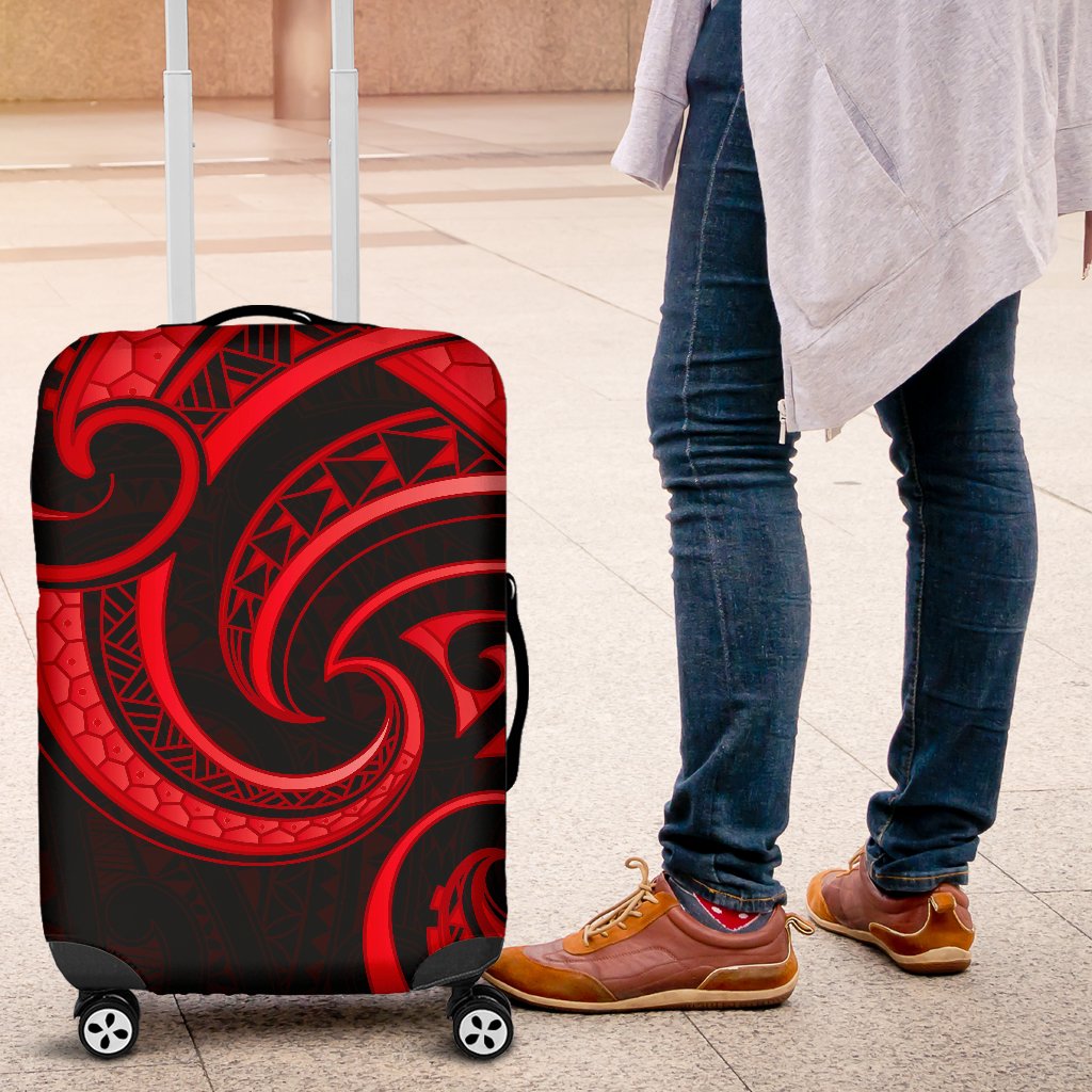 New Zealand Maori Mangopare Luggage Cover Polynesian - Red - Vibe Hoodie Shop