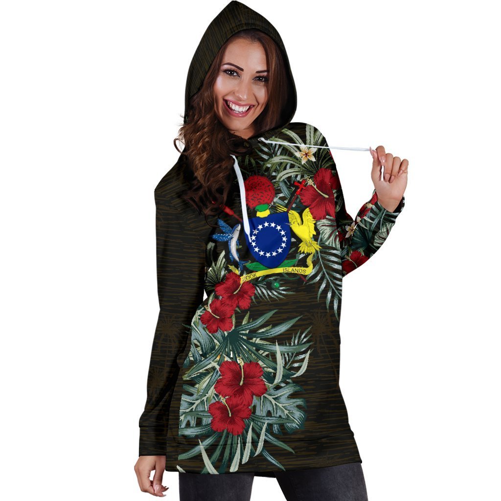 Cook Islands Hibiscus Hoodie Dress - Vibe Hoodie Shop