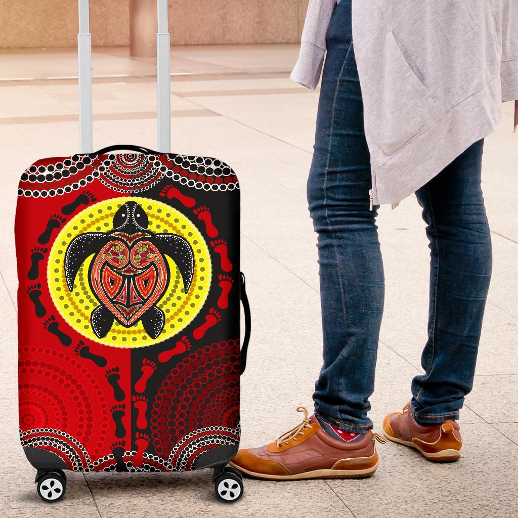 Luggage Covers - Aboriginal Dot Painting Luggage Covers Turtle - Vibe Hoodie Shop