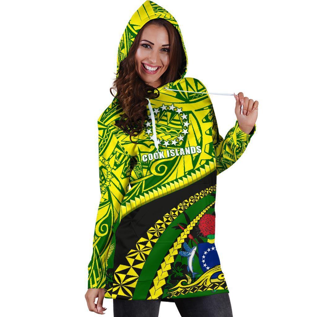 Cook Islands Hoodie Dress Polynesian Tattoo - Vibe Hoodie Shop