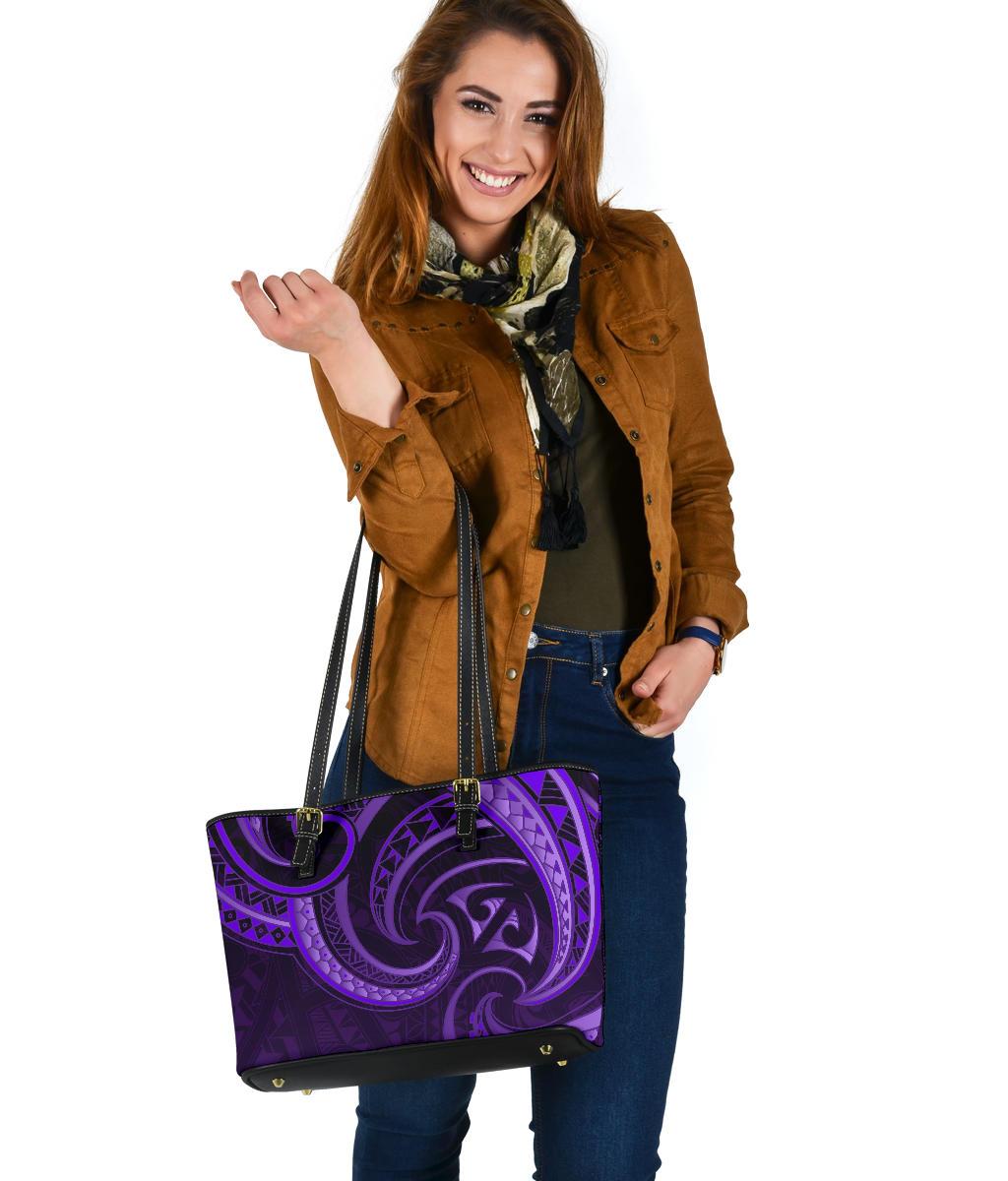 new-zealand-maori-mangopare-small-leather-tote-polynesian-purple