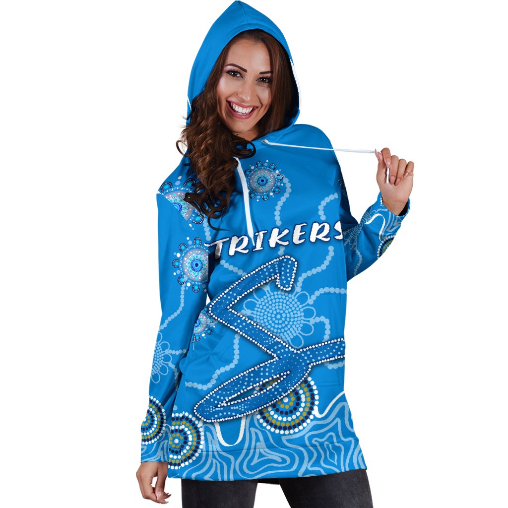 Adelaide Strikers Women Hoodie Dress Indigenous Blue Energy - Vibe Hoodie Shop