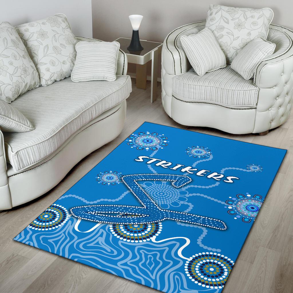 Adelaide Strikers Area Rug Indigenous Blue Energy - Vibe Hoodie Shop