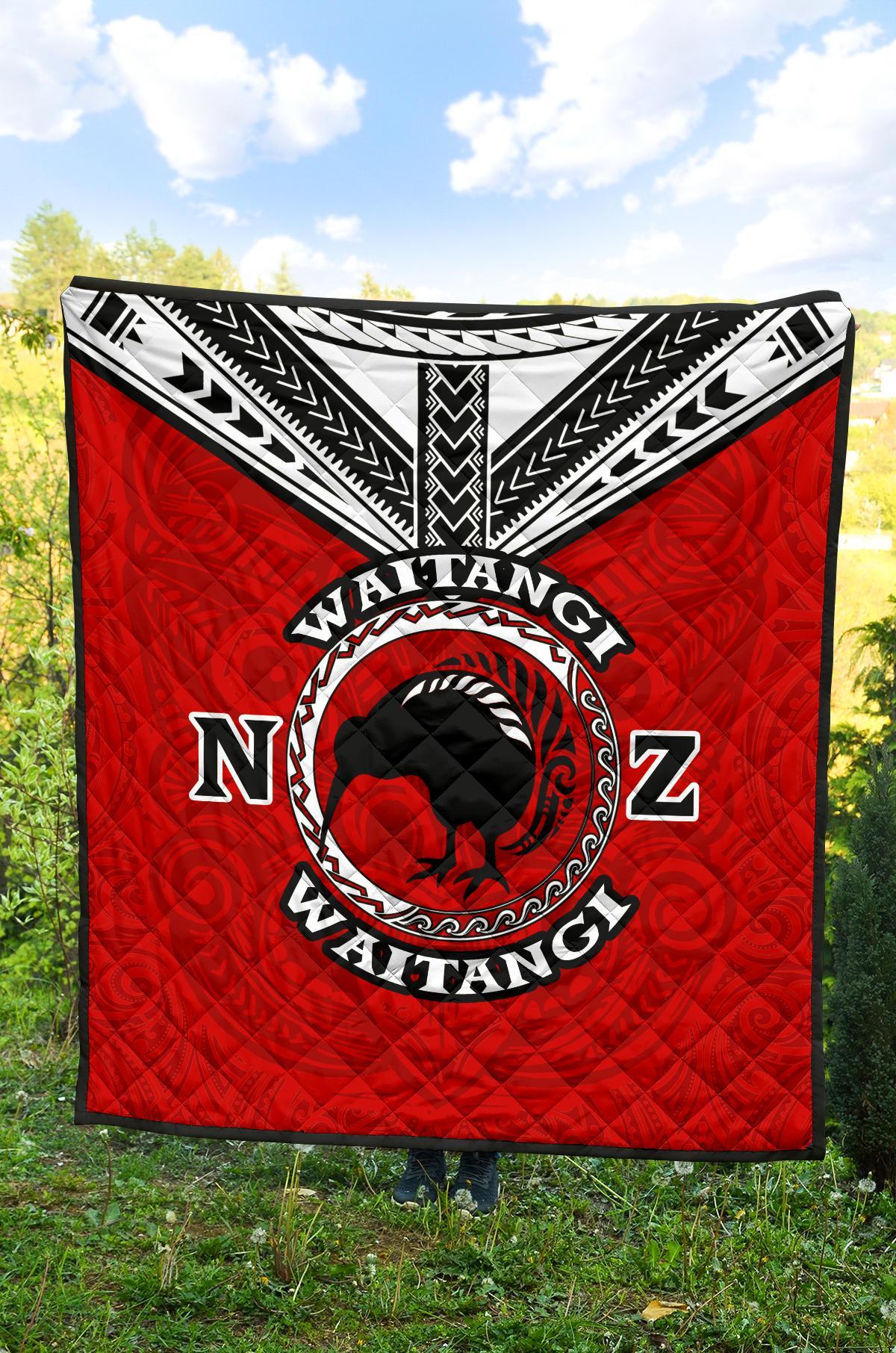 New Zealand Maori Quilt Waitangi Day - Red - Vibe Hoodie Shop