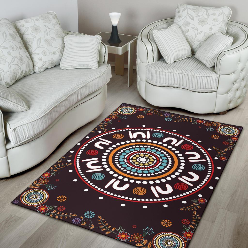 Area Rug - Meeting Place Aboriginal Art Painting - Vibe Hoodie Shop