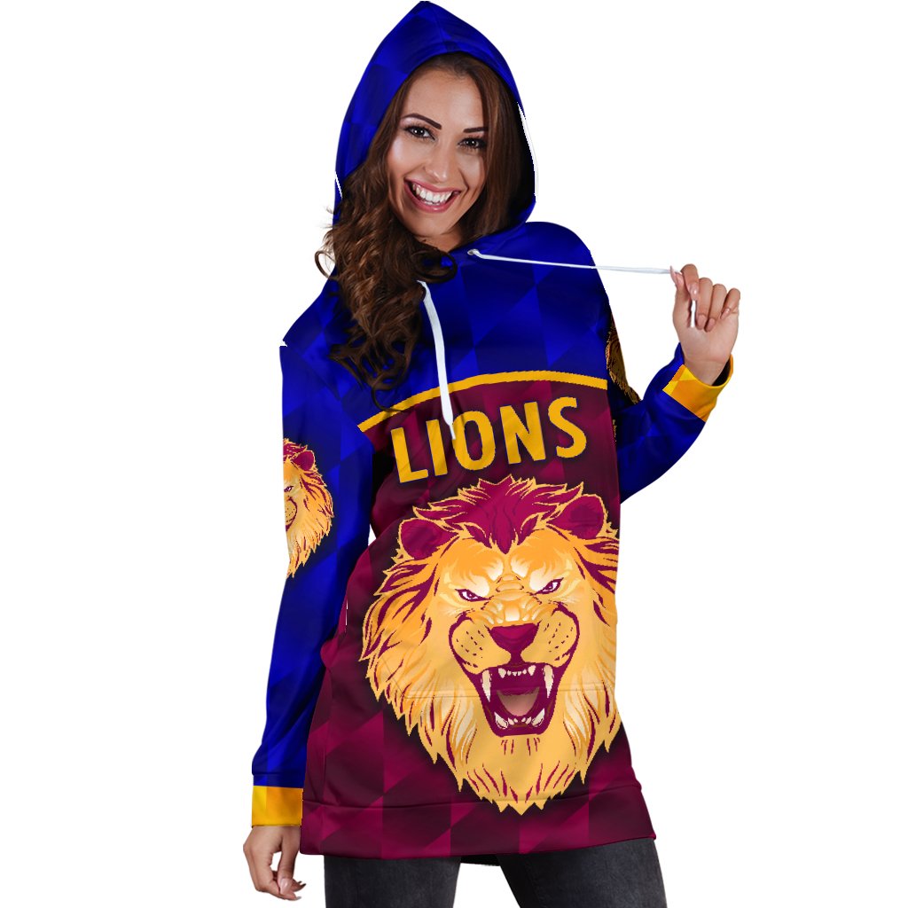 Brisbane Lions Women Hoodie Dress Powerful - Vibe Hoodie Shop