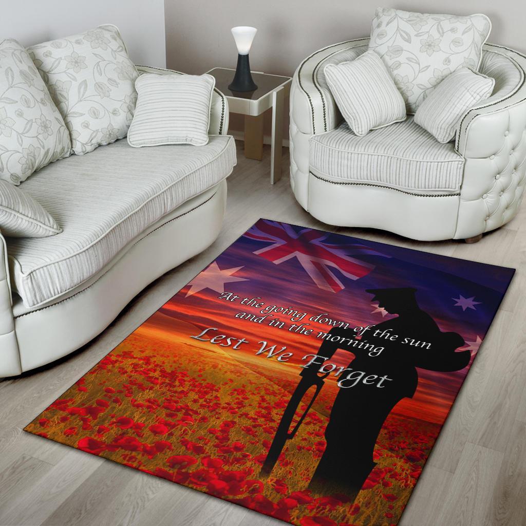 ANZAC Day 2021 Area Rug - Lest We Forget Ver02 - Vibe Hoodie Shop