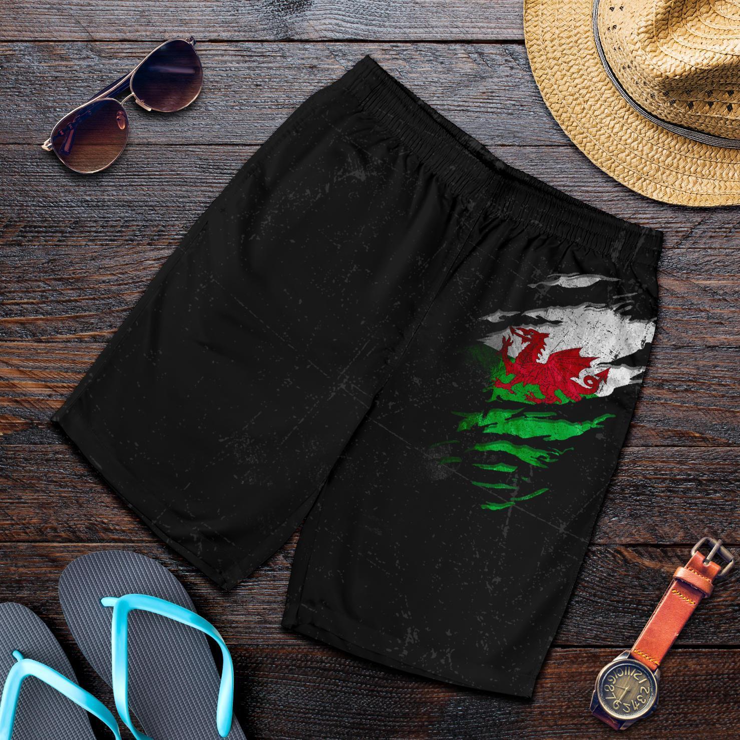 Wales In Me Men's Shorts - Special Grunge Style - Vibe Hoodie Shop