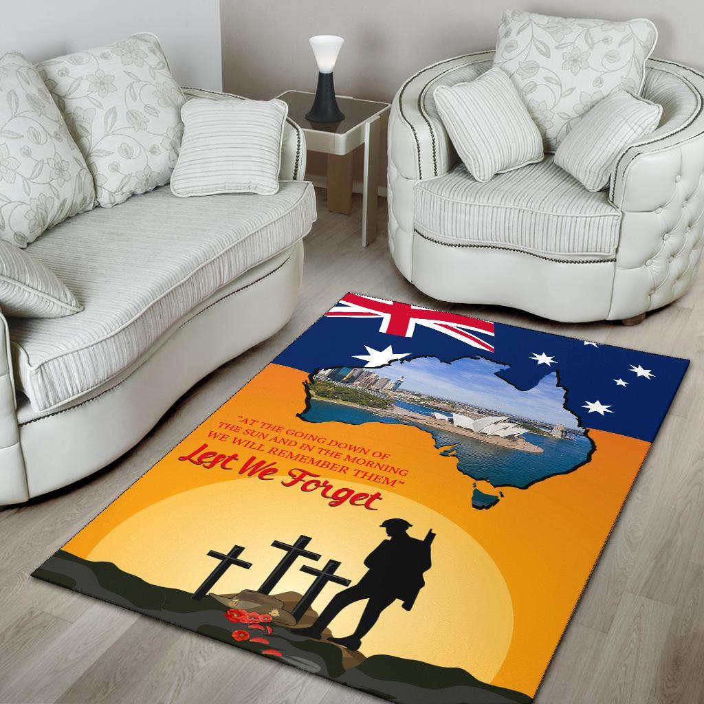 ANZAC Day Area Rug - Today's Peace Is Yesterday's Sacrifice - Vibe Hoodie Shop