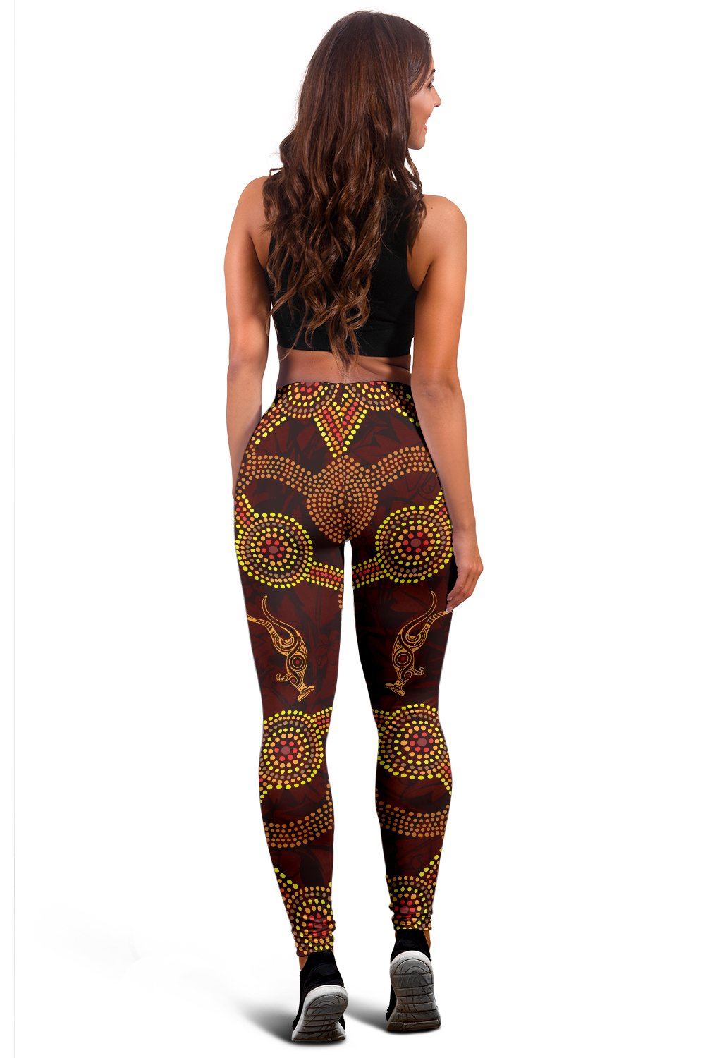 Leggings - Aboriginal Dot Painting Kangaroo Pants - Women - Vibe Hoodie Shop