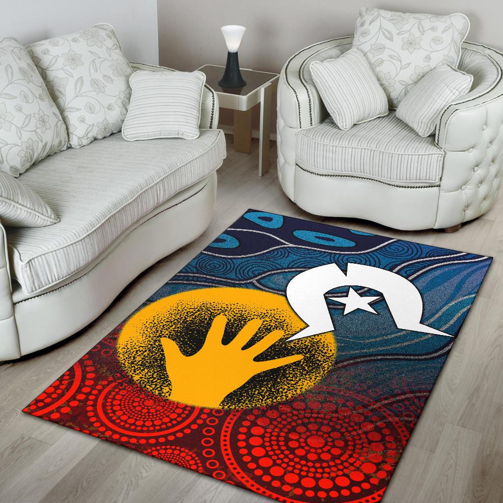 Aboriginal Area Rug - Aboriginal and Torres Strait Islanders Flag - Vibe Hoodie Shop