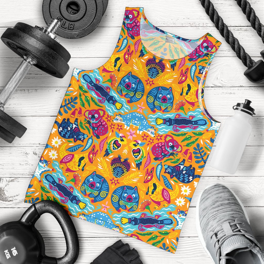 Men Tank Top - Australia Animals Mens Tank Color Art - Vibe Hoodie Shop